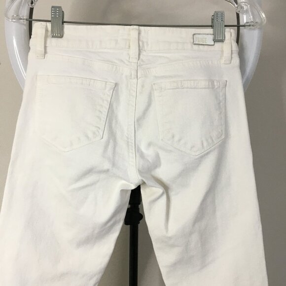PAIGE Premium Denim Optic White KYLIE CROP 5 Pocket Logo Hardware Jeans - Picture 9 of 13